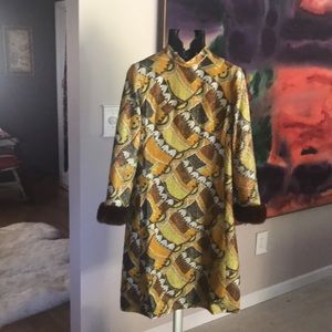Vintage 1970s Carlye dress mink shimmer size S
